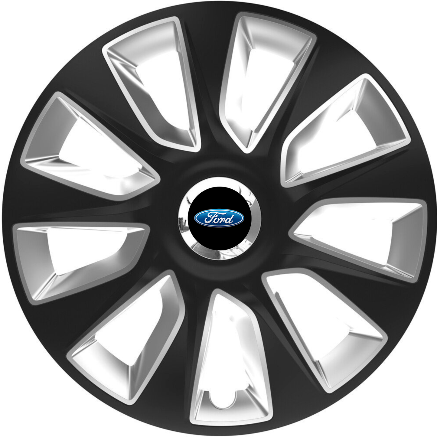 Set 4 Capace Roti 17 inchi (R16) Stratos Gri-Negru, Compatibile Cu Ford