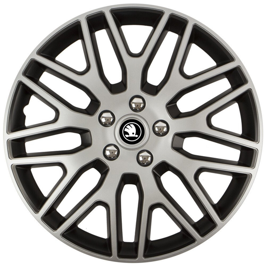 Set 4 Capace Roti 15 inchi (R15) Dakar Gri-Negru, Compatibile Cu Skoda Nou
