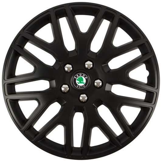 Set 4 Capace Roti 14 inchi (R14) Dakar Negru, Compatibile Cu Skoda