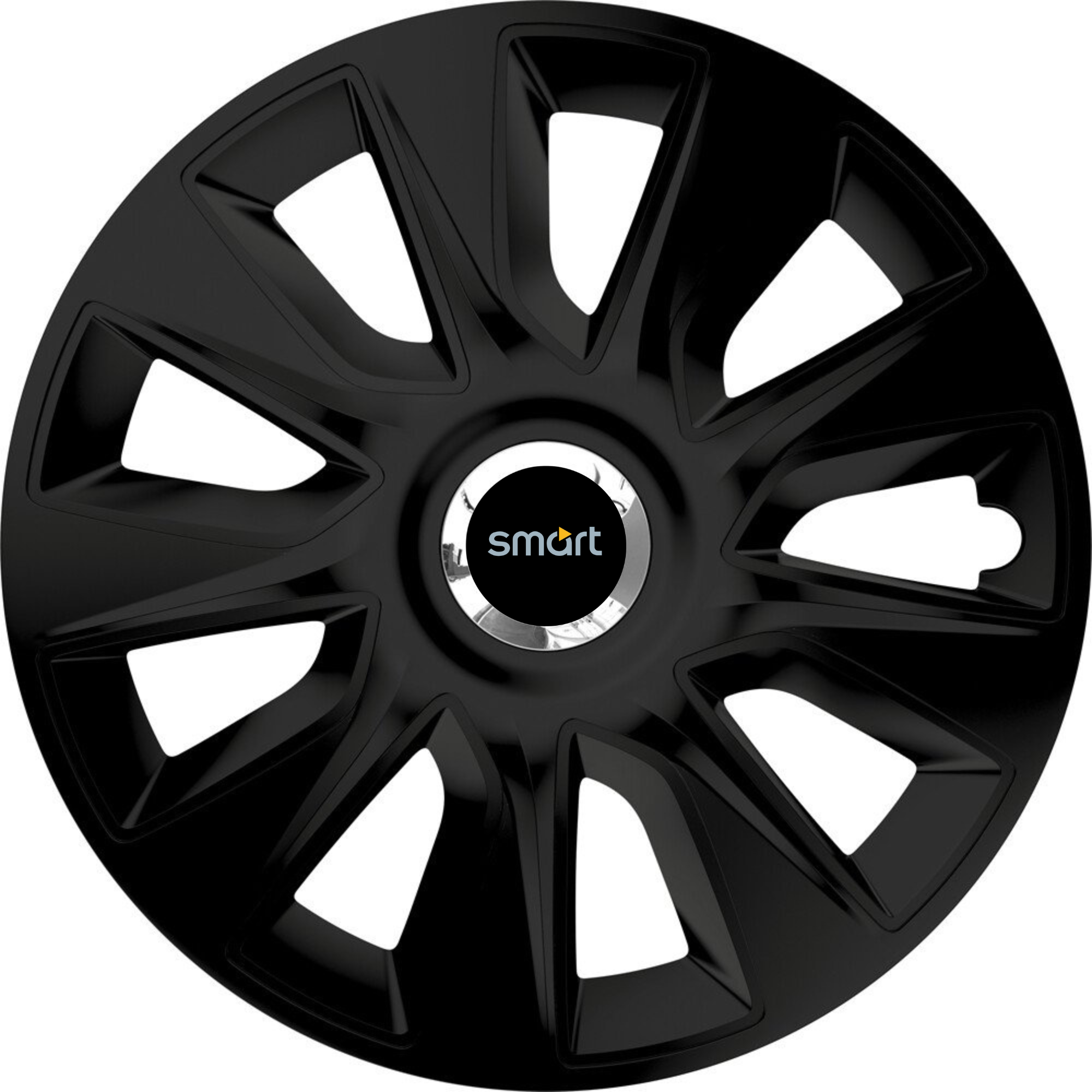 Set 4 Capace Roti 15 inchi (R15) Stratos Negru, Compatibile Cu Smart