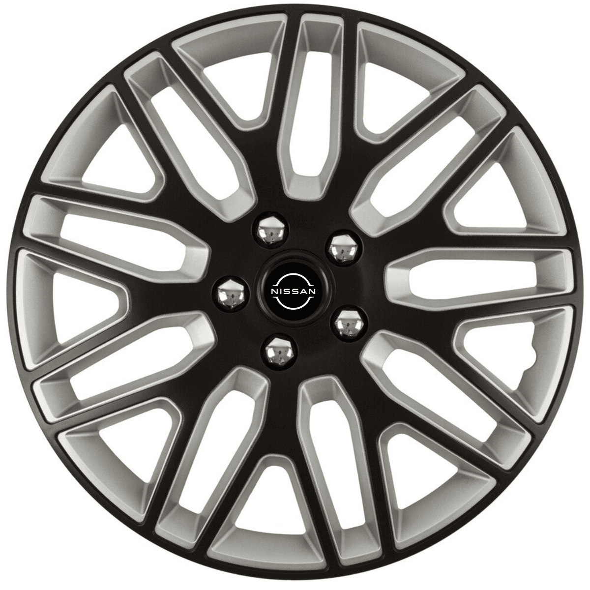 Set 4 Capace Roti 15 inchi (R15) Best Alb-Negru, Compatibile Cu Nissan Nou