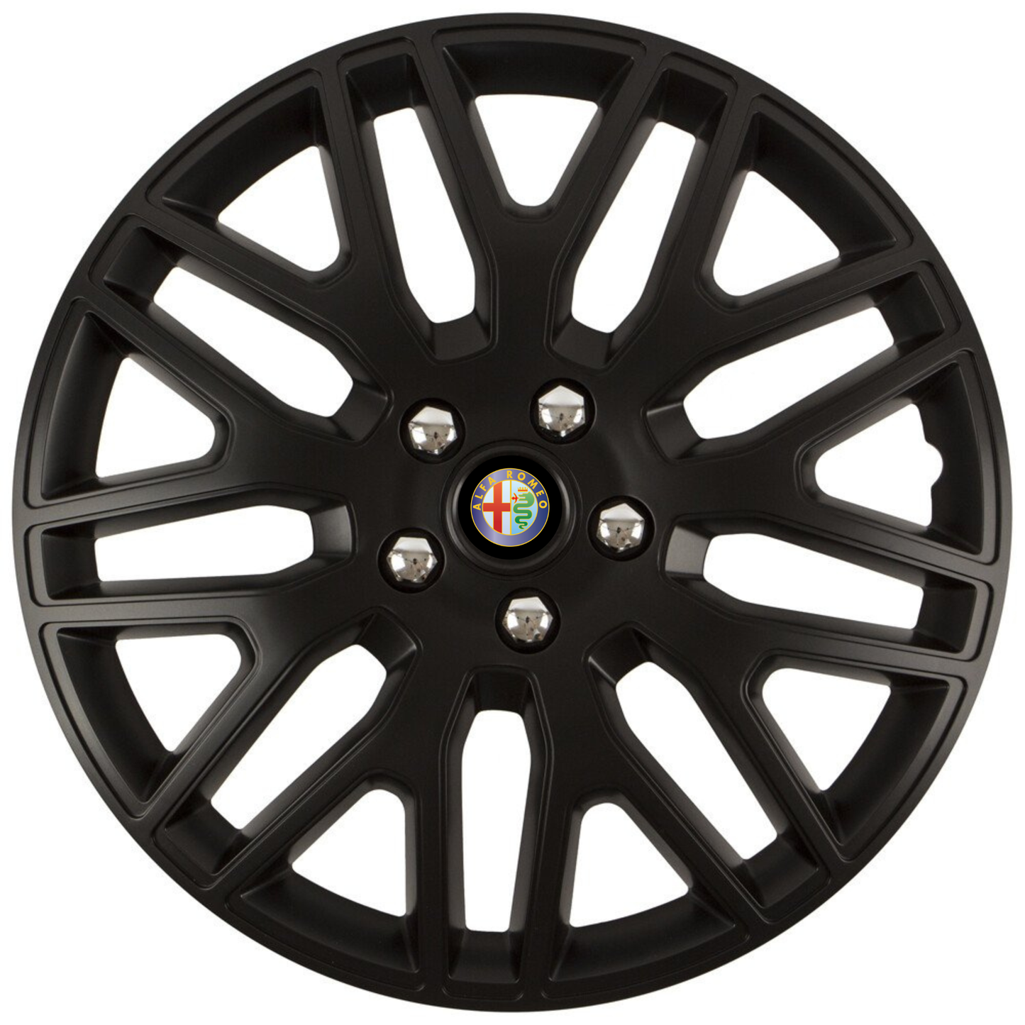 Set 4 Capace Roti 15 inchi (R15) Dakar Negru, Compatibile Cu Alfa Romeo