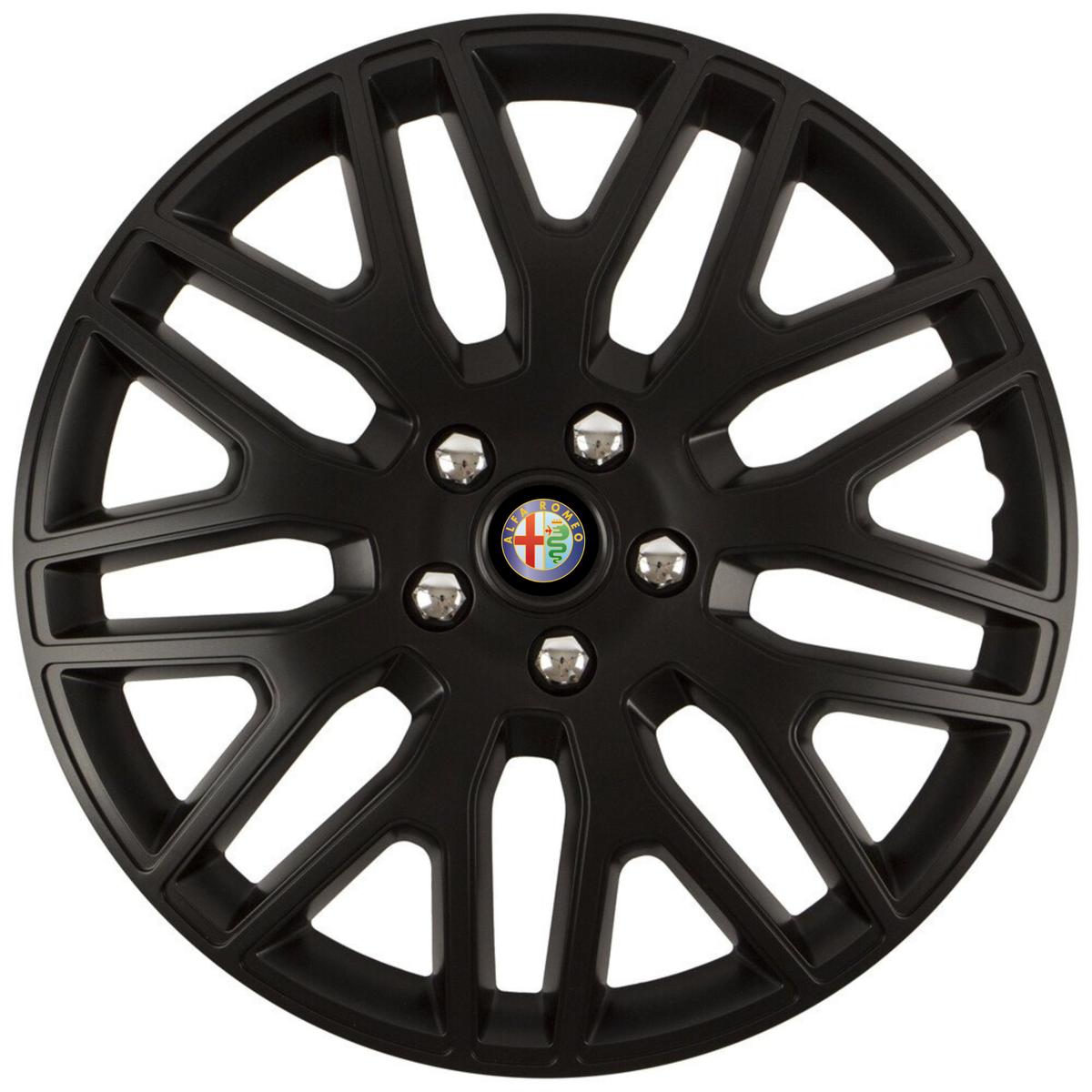 Set 4 Capace Roti 15 inchi (R15) Dakar Negru, Compatibile Cu Alfa Romeo