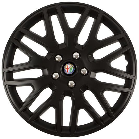 Set 4 Capace Roti 15 inchi (R15) Dakar Negru, Compatibile Cu Alfa Romeo