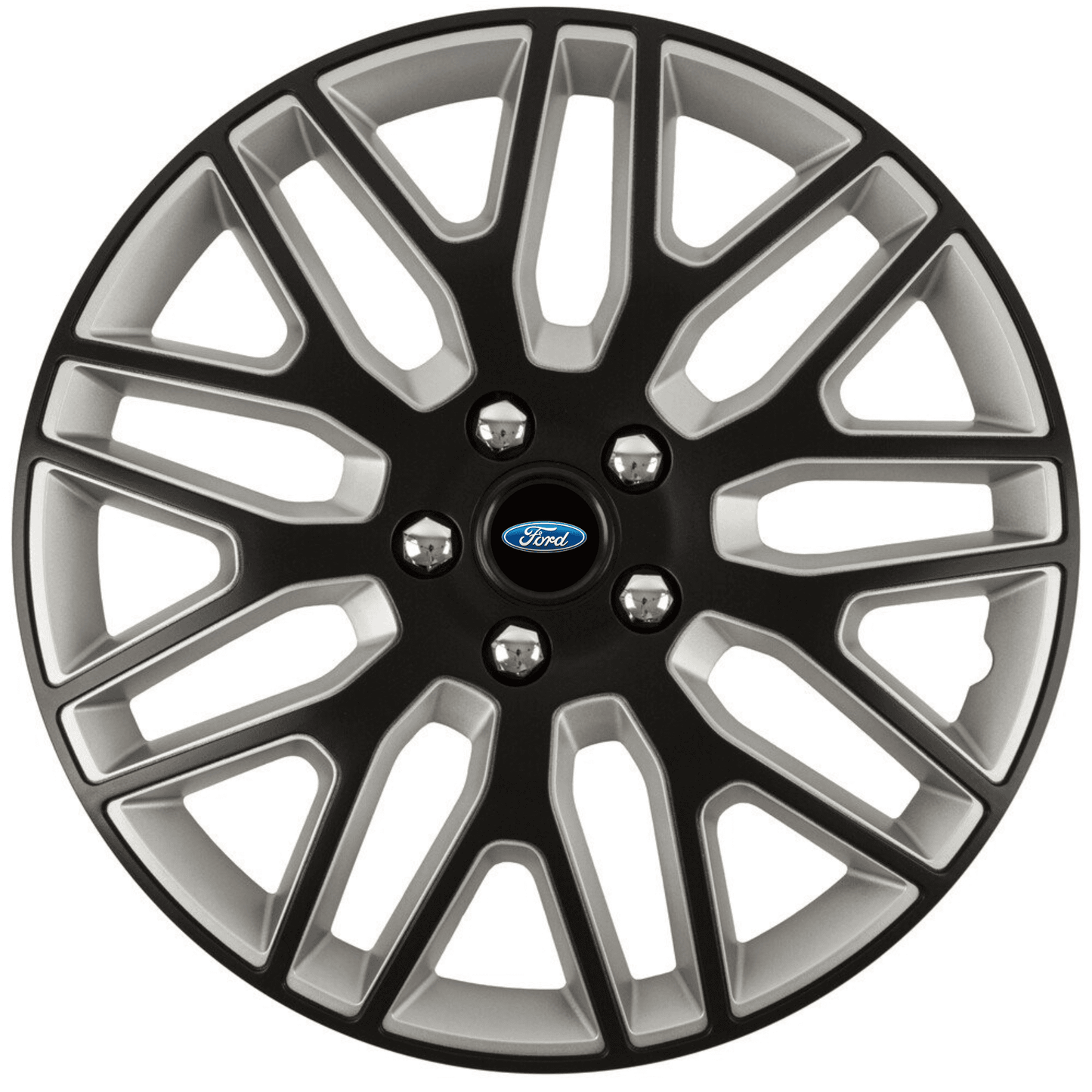 Set 4 Capace Roti 15 inchi (R15) Best Alb-Negru, Compatibile Cu Ford