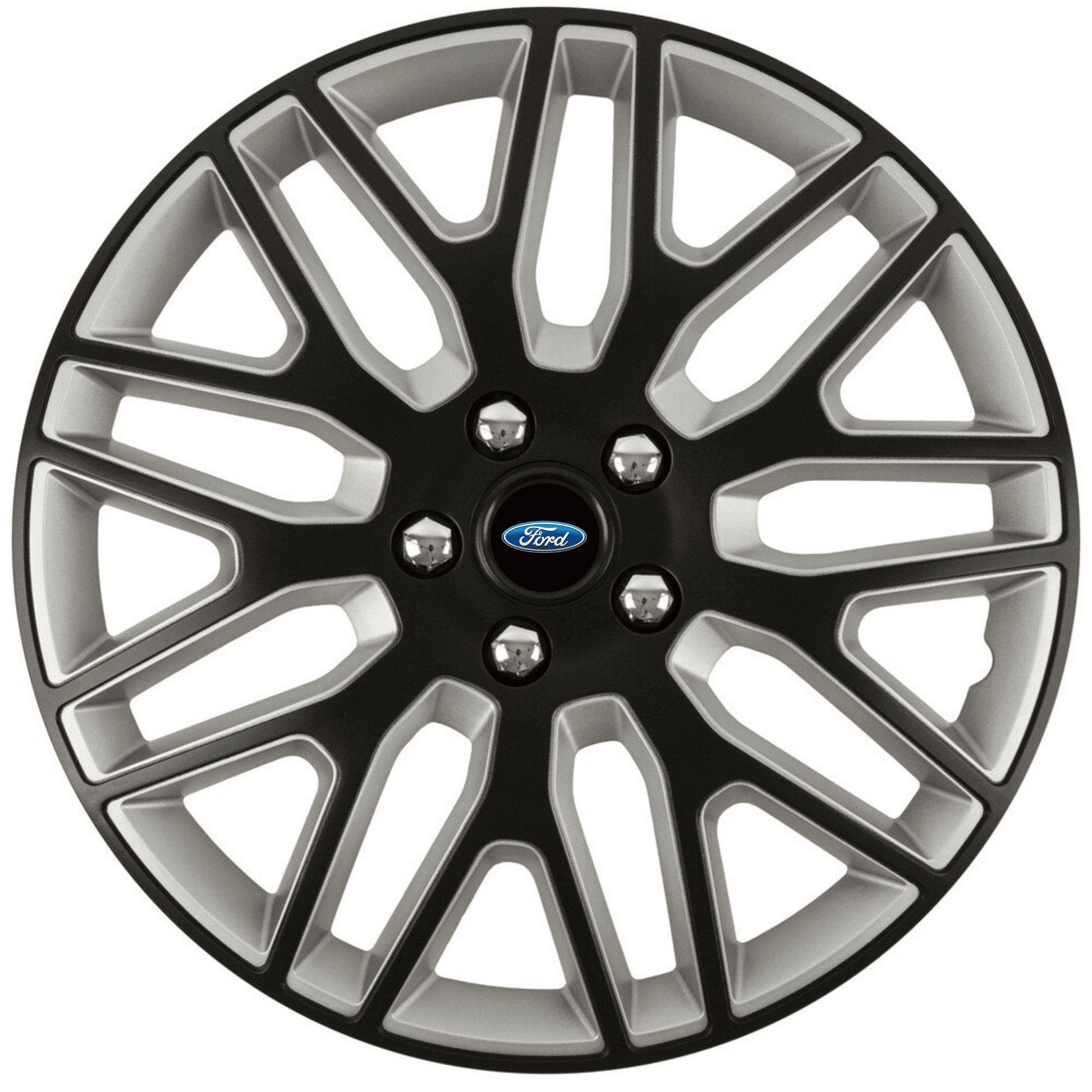 Set 4 Capace Roti 15 inchi (R15) Best Alb-Negru, Compatibile Cu Ford