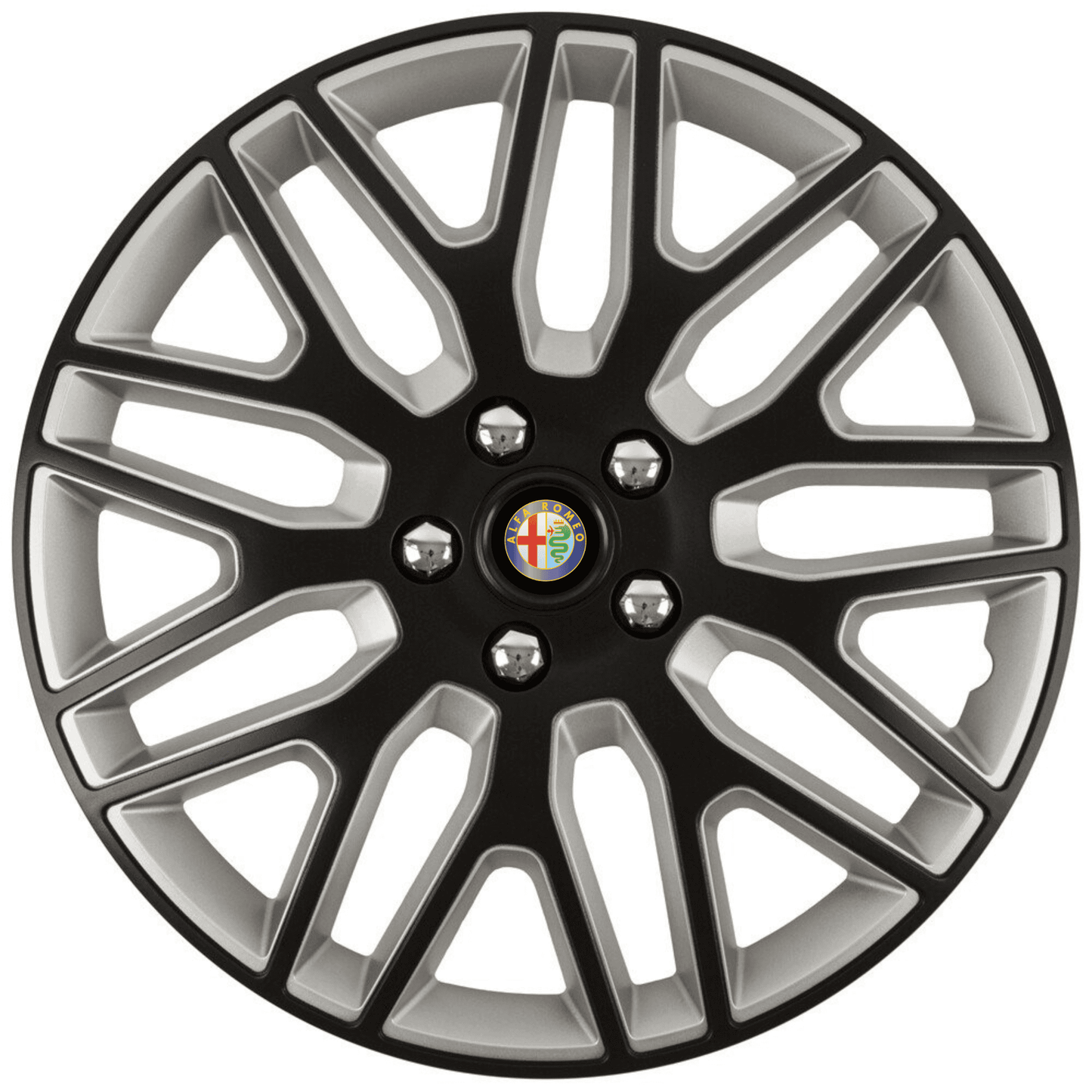 Set 4 Capace Roti 17 inchi (R17) Best Alb-Negru, Compatibile Cu Alfa Romeo