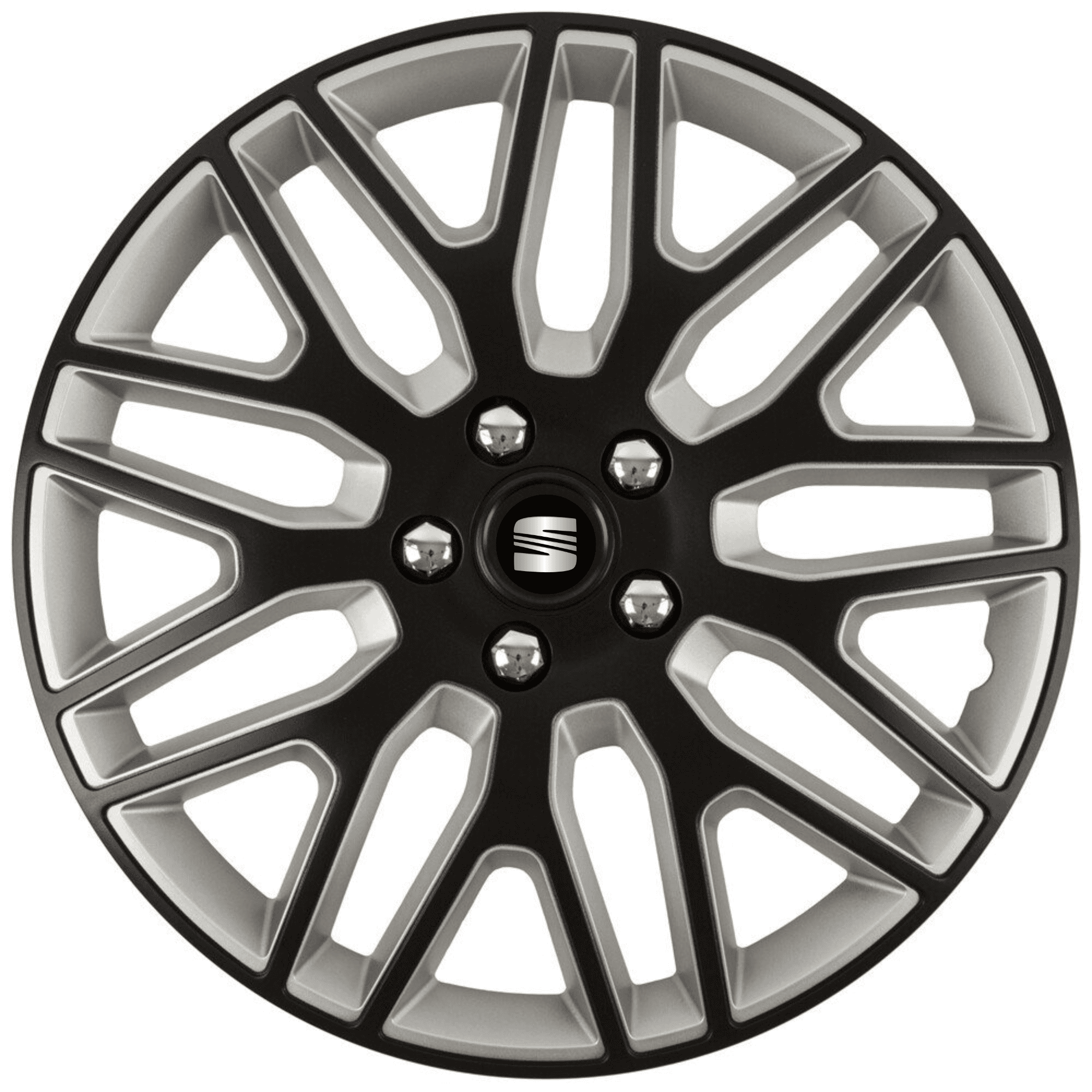 Set 4 Capace Roti 15 inchi (R15) Dakar Negru-Gri, Compatibile Cu Seat