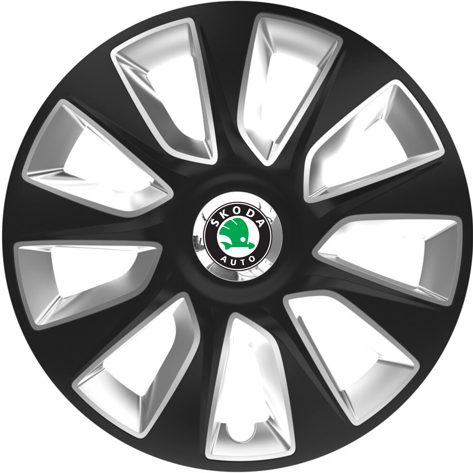 Set 4 Capace Roti 17 inchi (R17) Stratos Gri-Negru, Compatibile Cu Skoda