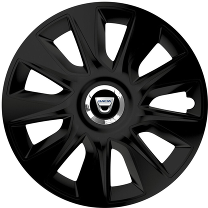 Set 4 Capace Roti 15 inchi (R15) Stratos Negru, Compatibile Cu Dacia
