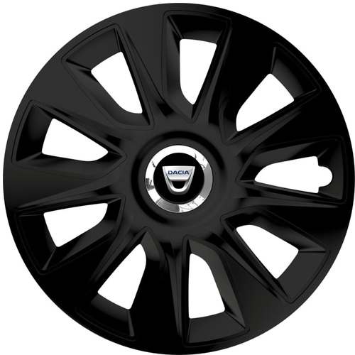 Set 4 Capace Roti 15 inchi (R15) Stratos Negru, Compatibile Cu Dacia