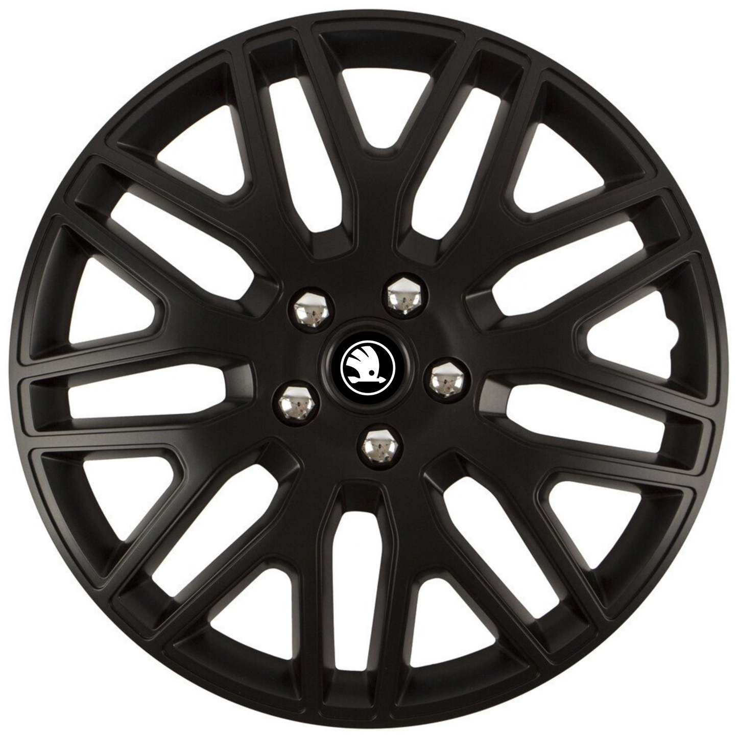 Set 4 Capace Roti 15 inchi (R15) Dakar Negru, Compatibile Cu Skoda Nou