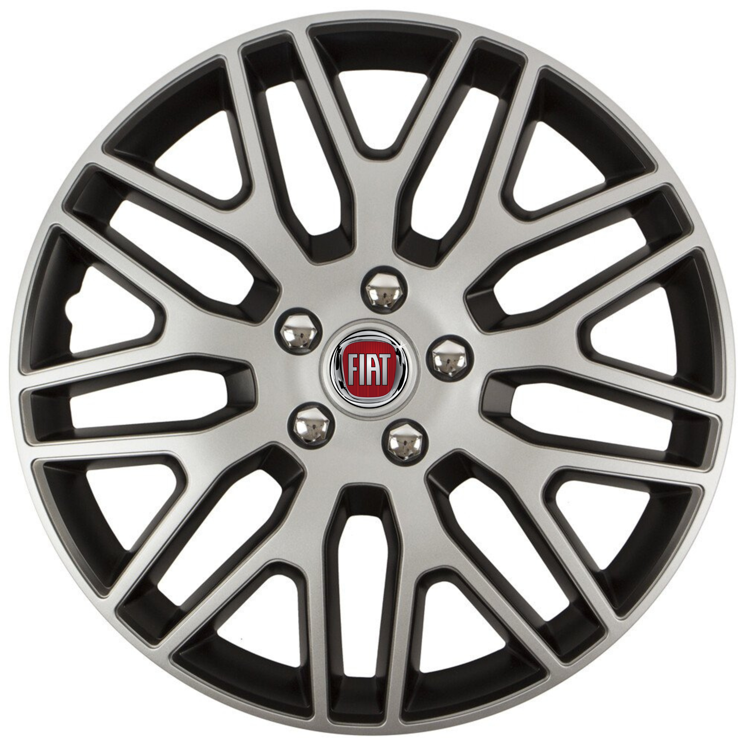 Set 4 Capace Roti 15 inchi (R15) Dakar Gri-Negru, Compatibile Cu Fiat