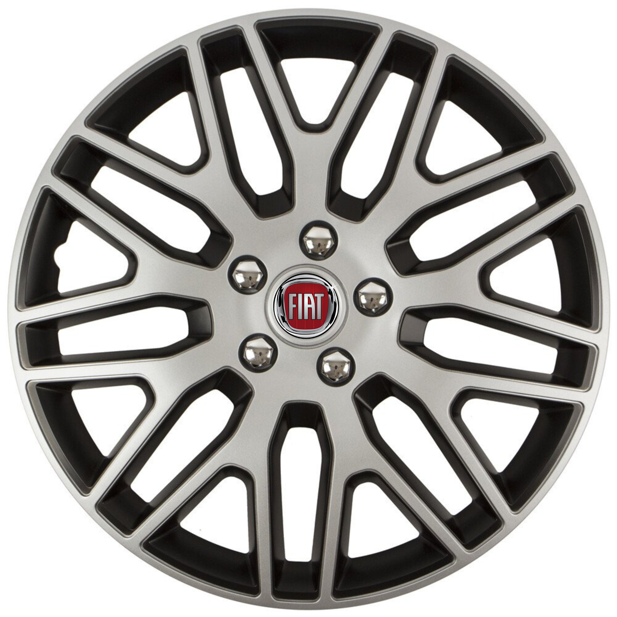 Set 4 Capace Roti 14 inchi (R14) Dakar Gri-Negru, Compatibile Cu Fiat