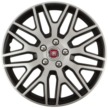 Set 4 Capace Roti 15 inchi (R15) Dakar Gri-Negru, Compatibile Cu Fiat