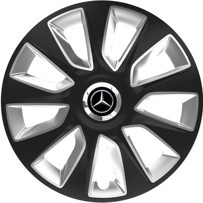 Set 4 Capace Roti 16 inchi (R16) Stratos Gri-Negru, Compatibile Cu Mercedes-Benz