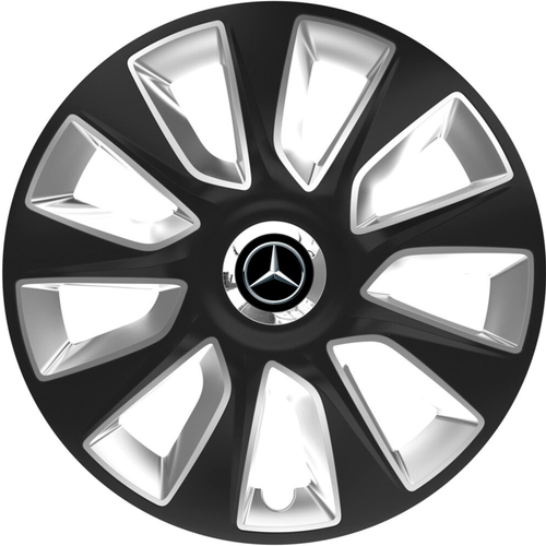 Set 4 Capace Roti 16 inchi (R16) Stratos Gri-Negru, Compatibile Cu Mercedes-Benz