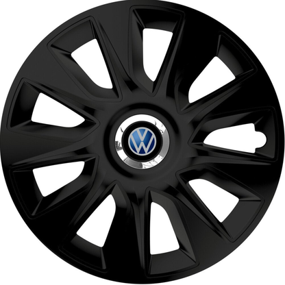 Set 4 Capace Roti 15 inchi (R15) Stratos Negru, Compatibile Cu Volkswagen