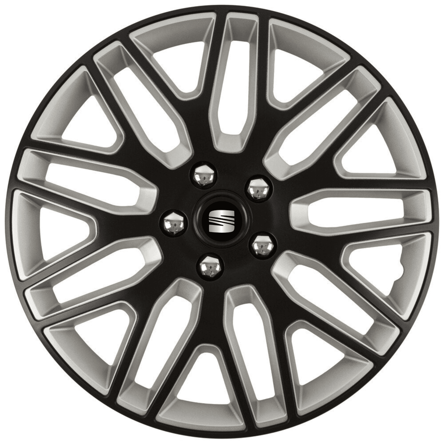 Set 4 Capace Roti 14 inchi (R14) Dakar Negru-Gri, Compatibile Cu Seat