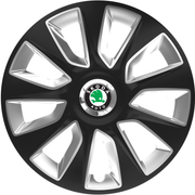 Set 4 Capace Roti 16 inchi (R16) Stratos Gri-Negru, Compatibile Cu Skoda