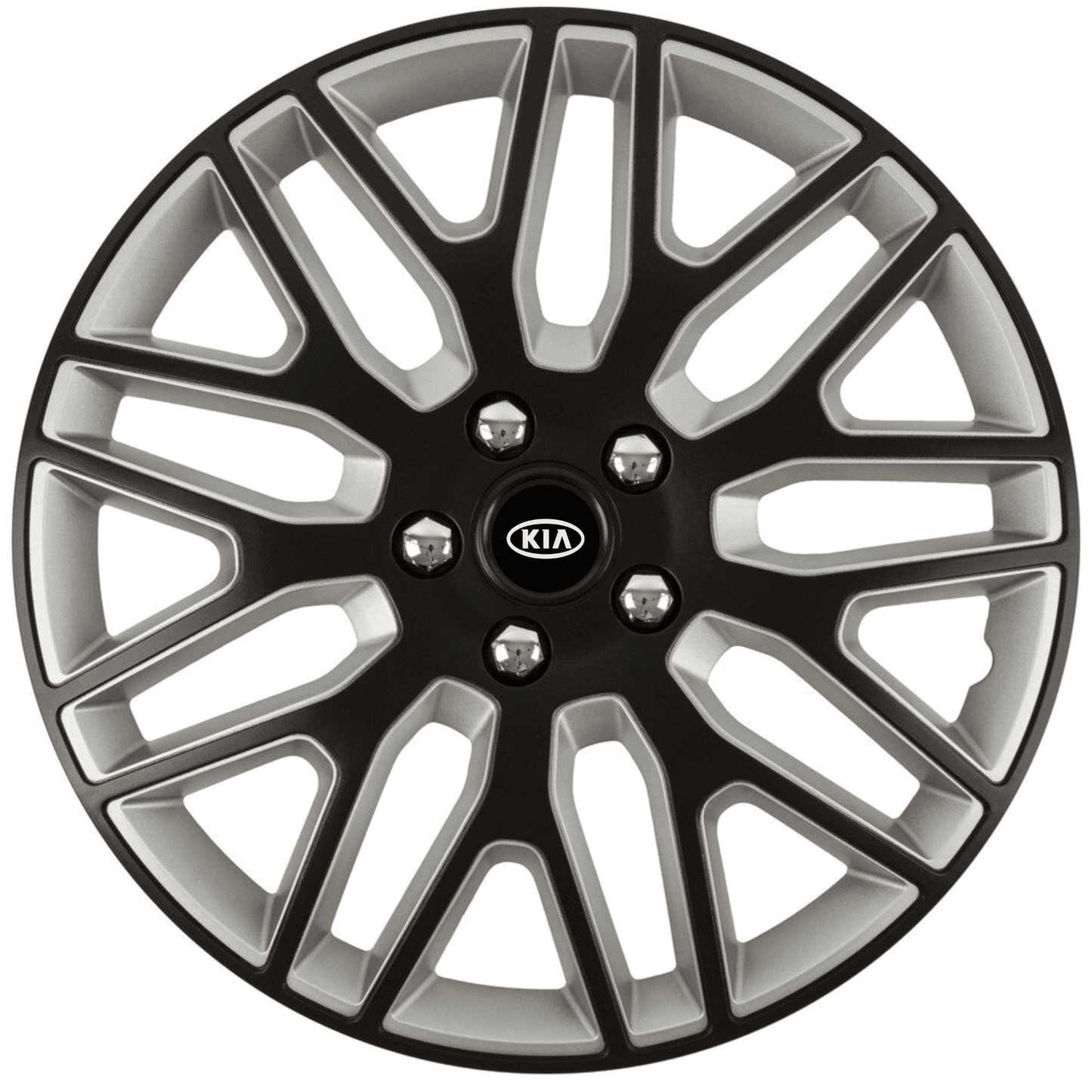 Set 4 Capace Roti 15 inchi (R15) Best Alb-Negru, Compatibile Cu Kia