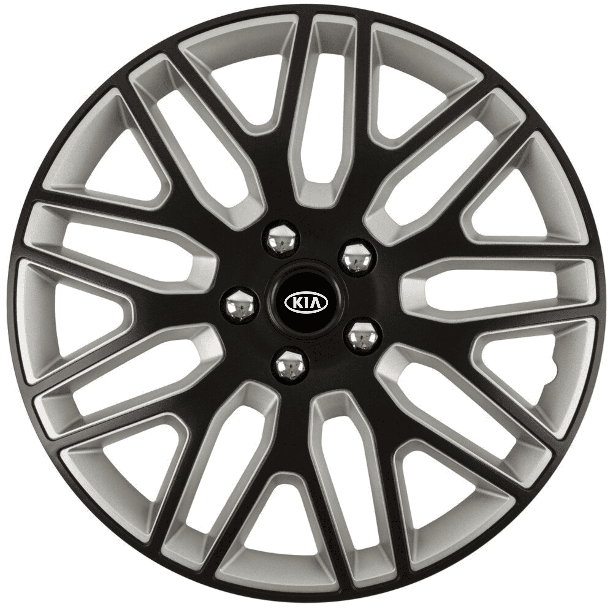 Set 4 Capace Roti 15 inchi (R15) Best Alb-Negru, Compatibile Cu Kia