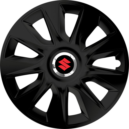 Set 4 Capace Roti 15 inchi (R15) Stratos Negru, Compatibile Cu Suzuki