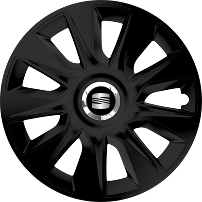 Set 4 Capace Roti 15 inchi (R15) Stratos Negru, Compatibile Cu Seat