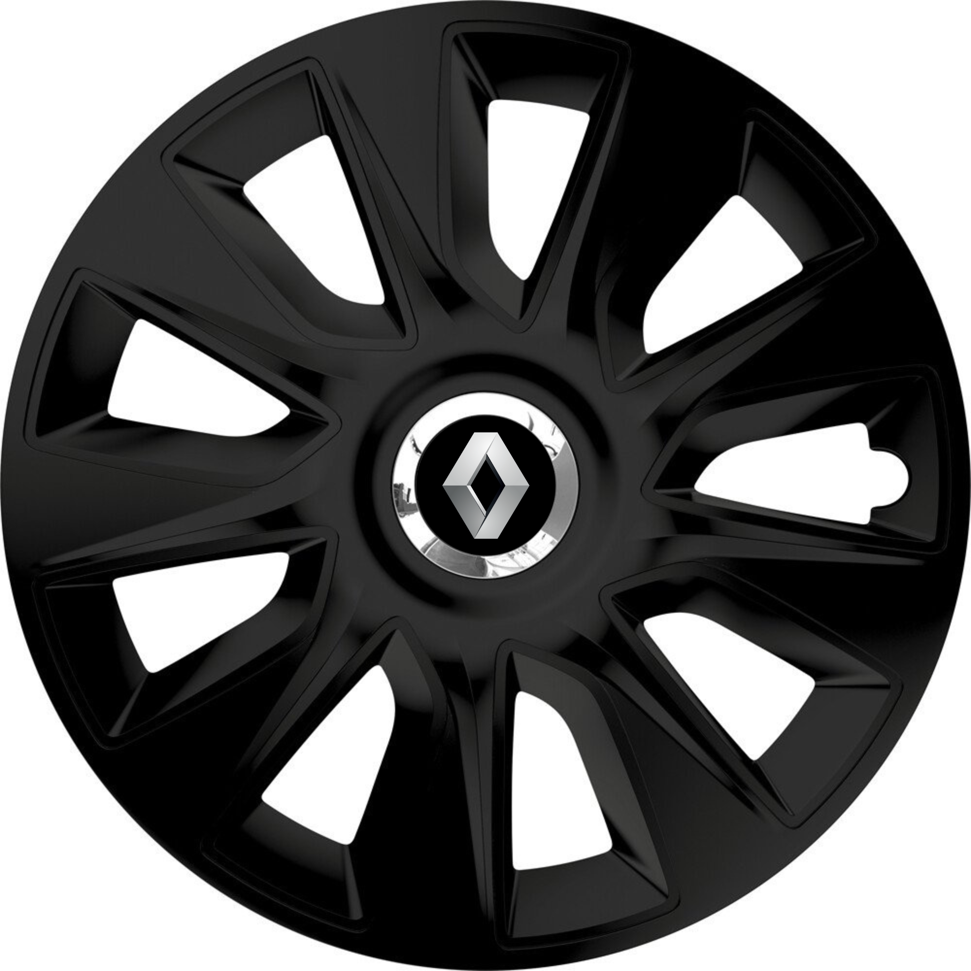 Set 4 Capace Roti 15 inchi (R15) Stratos Negru, Compatibile Cu Renault