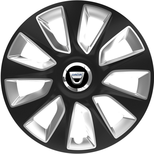 Set 4 Capace Roti 17 inchi (R16) Stratos Gri-Negru, Compatibile Cu Dacia