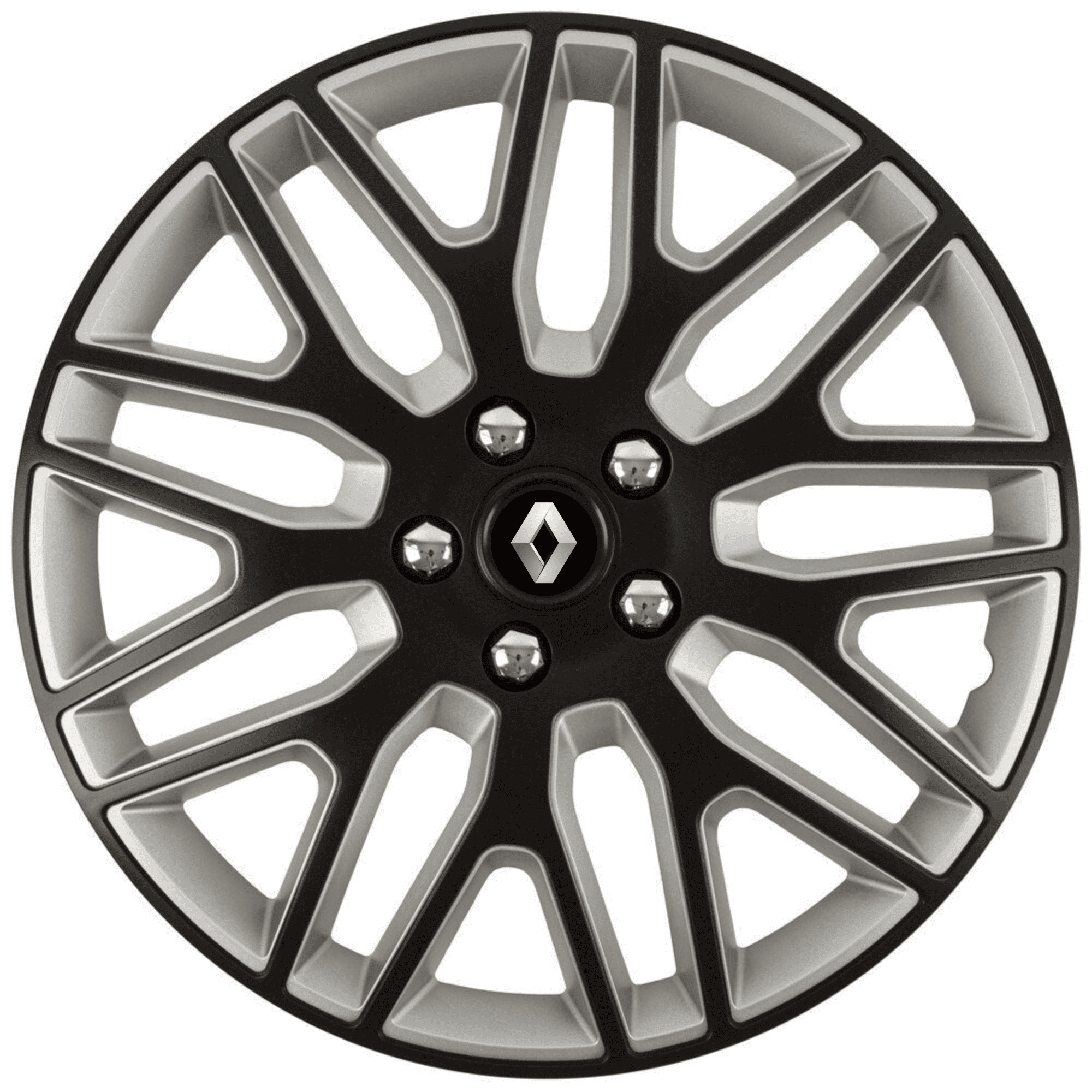 Set 4 Capace Roti 15 inchi (R15) Dakar Negru-Gri, Compatibile Cu Renault