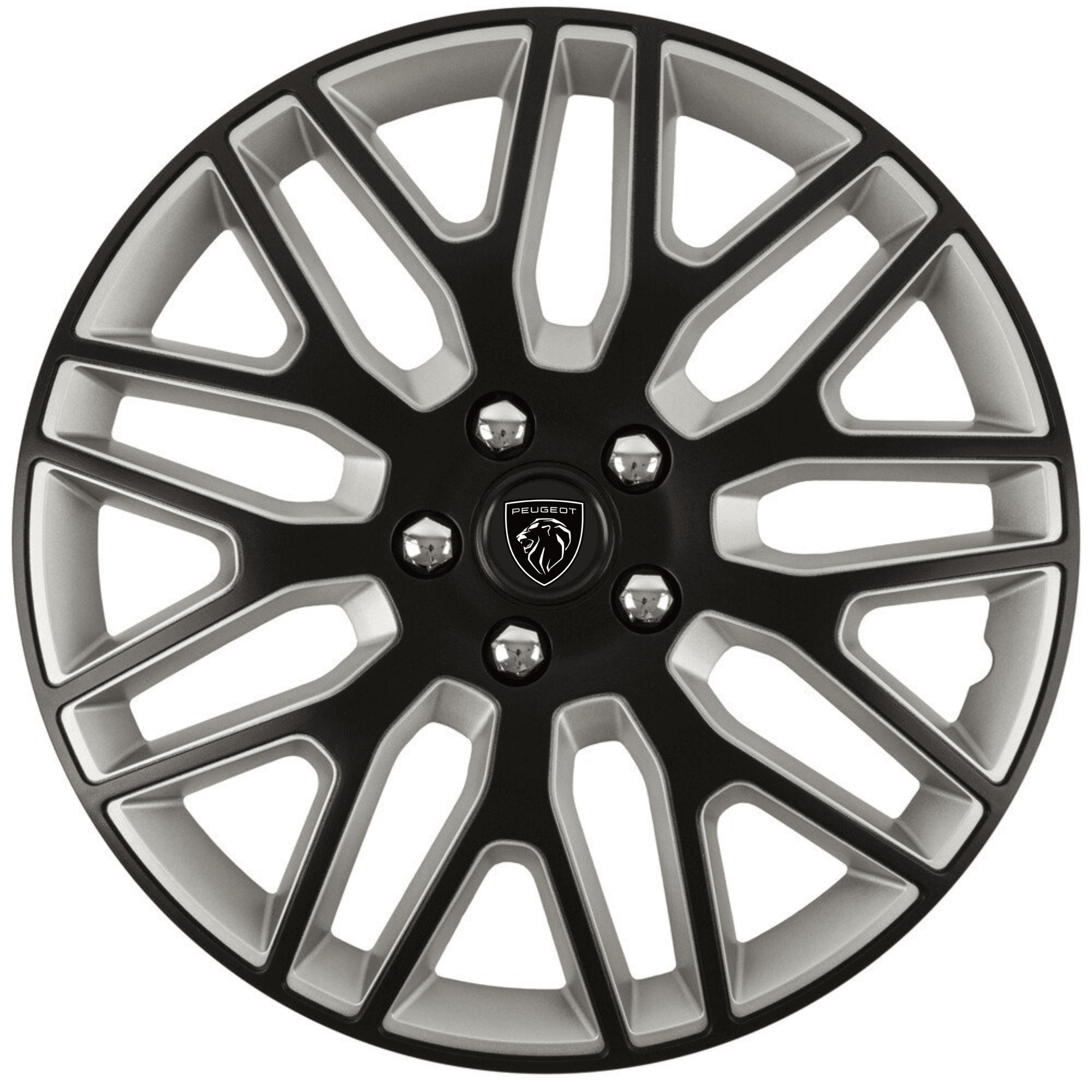 4 db Dakar fekete-szürke keréktárcsa, 16 hüvelykes (R16), Peugeot modellekkel kompatibilis