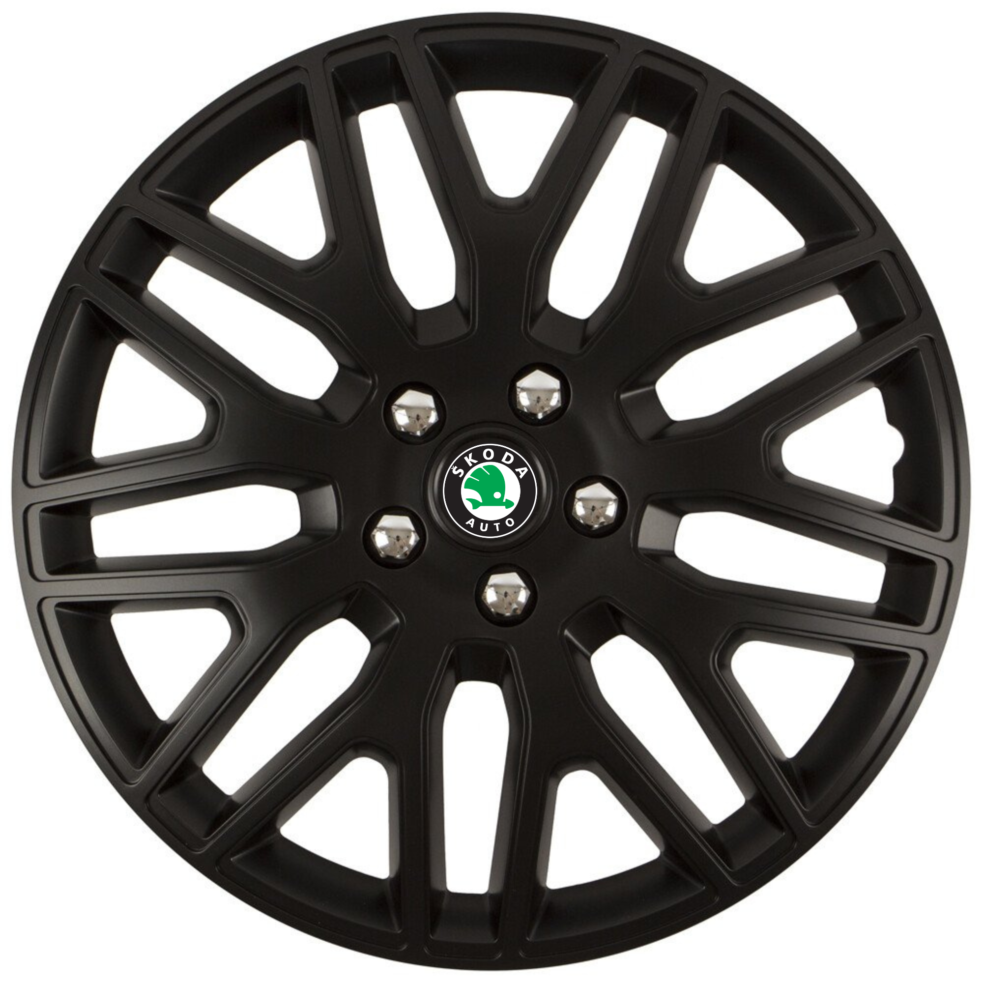 Set 4 Capace Roti 15 inchi (R15) Dakar Negru, Compatibile Cu Skoda
