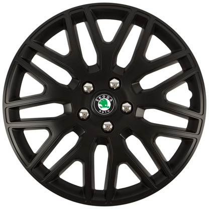 Set 4 Capace Roti 15 inchi (R15) Dakar Negru, Compatibile Cu Skoda