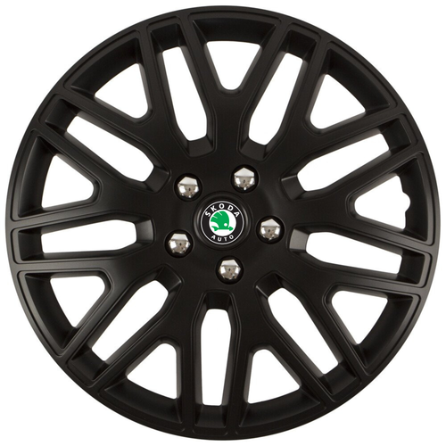 Set 4 Capace Roti 15 inchi (R15) Dakar Negru, Compatibile Cu Skoda