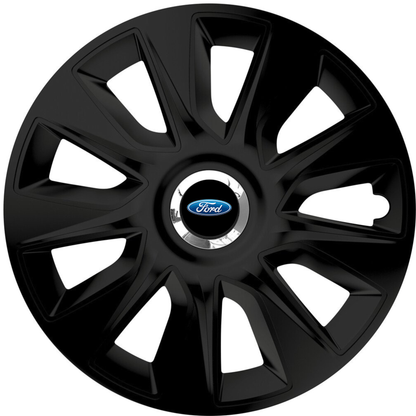 Set 4 Capace Roti 16 inchi (R16) Stratos Negru, Compatibile Cu Ford