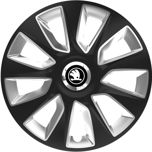 Set 4 Capace Roti 17 inchi (R17) Stratos Gri-Negru, Compatibile Cu Skoda Nou