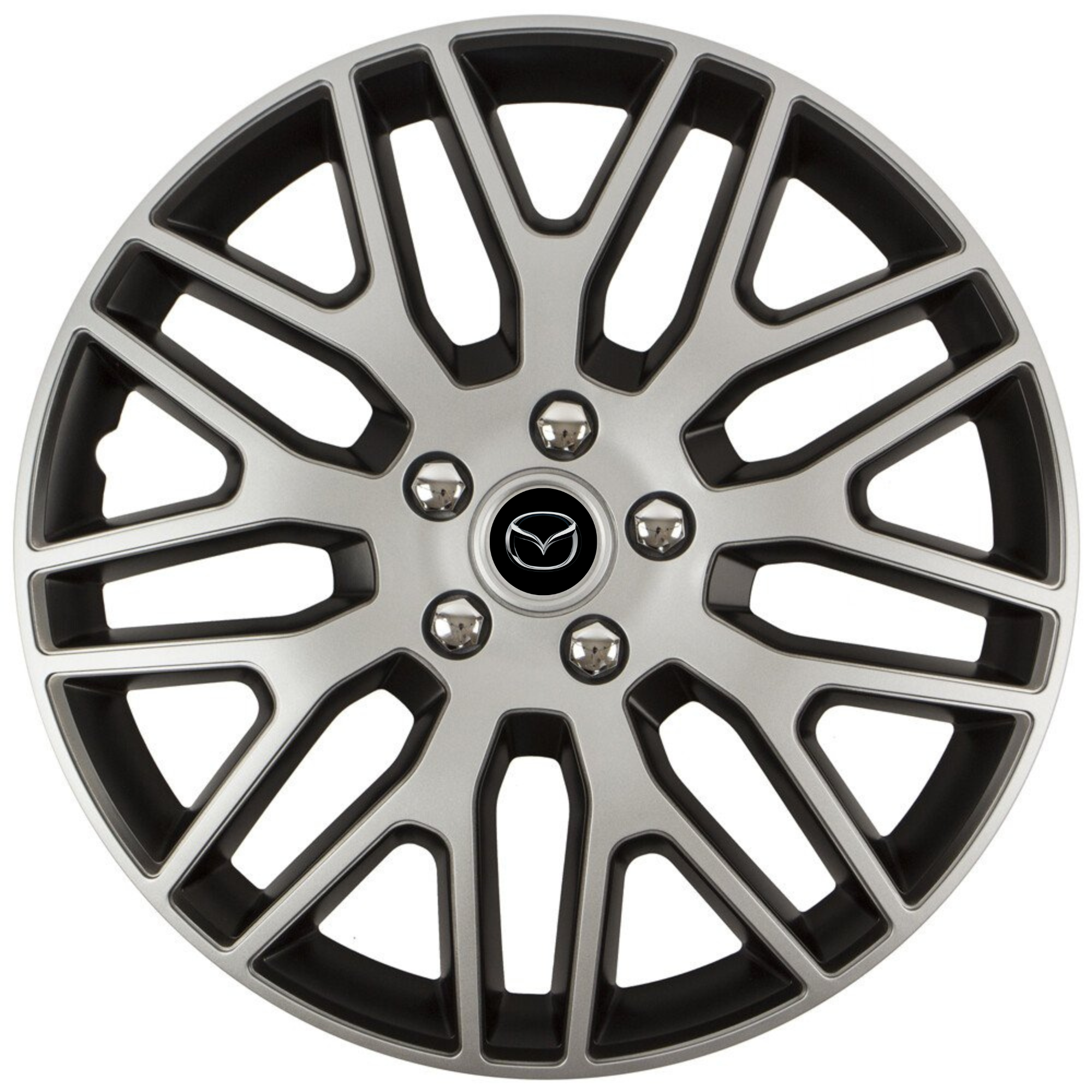 Set 4 Capace Roti 16 inchi (R16) Dakar Gri-Negru, Compatibile Cu Mazda