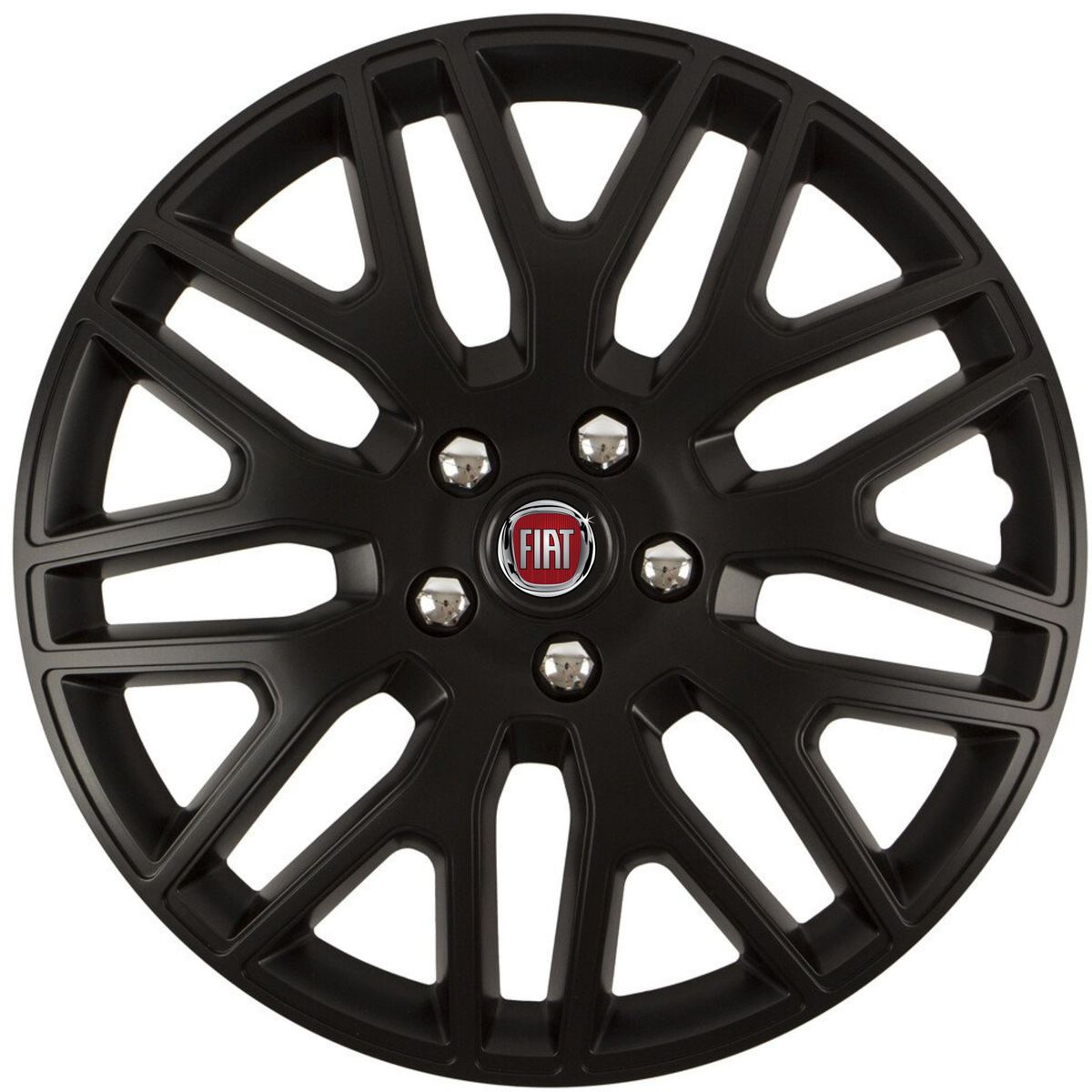 Set 4 Capace Roti 14 inchi (R14) Dakar Negru, Compatibile Cu Fiat