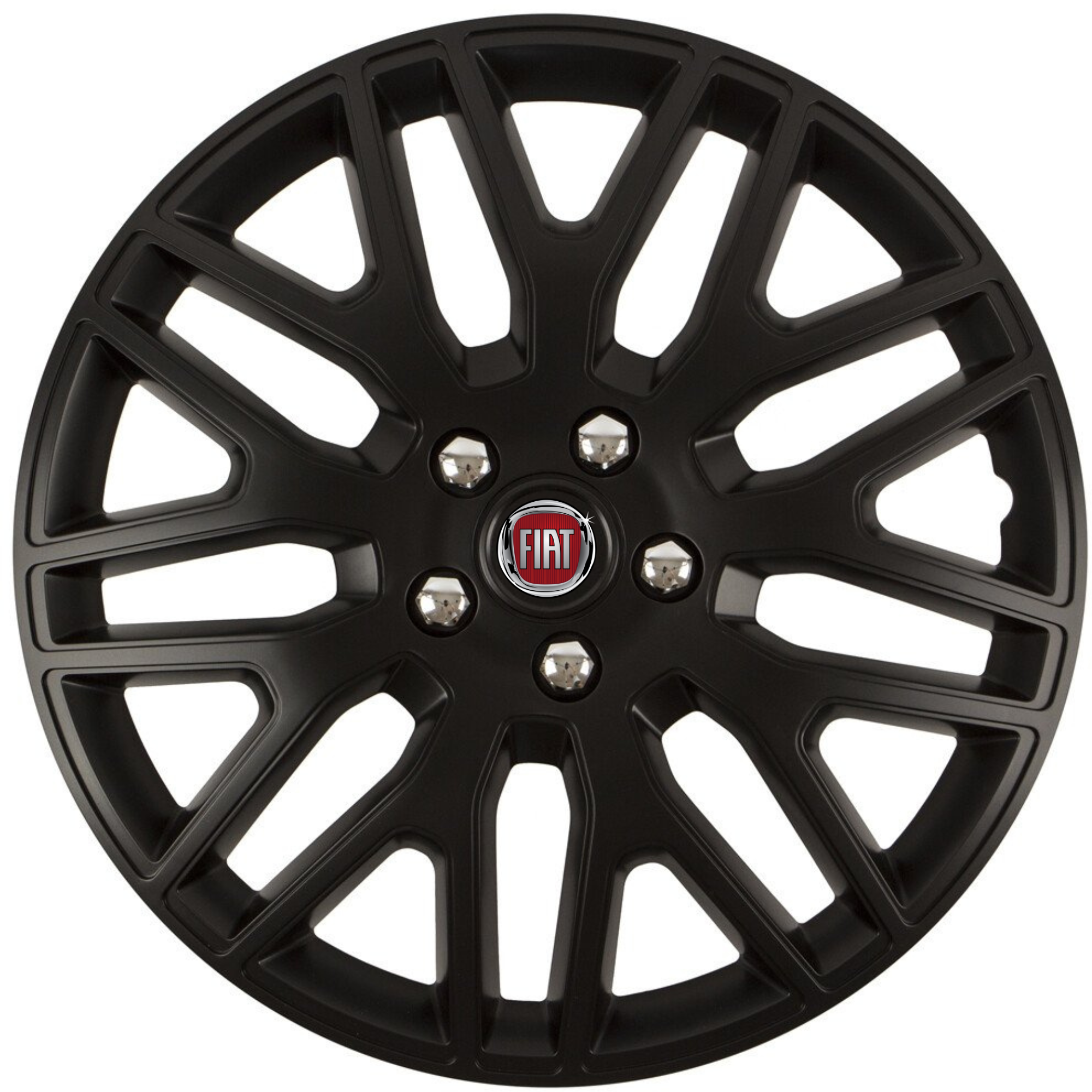 Set 4 Capace Roti 14 inchi (R14) Dakar Negru, Compatibile Cu Fiat