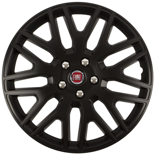 Set 4 Capace Roti 14 inchi (R14) Dakar Negru, Compatibile Cu Fiat