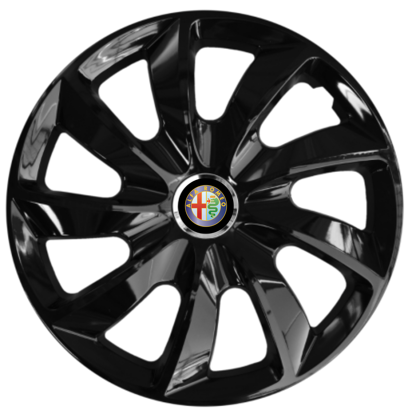 4 db-os 17 hüvelykes (R17) Stig fényes fekete kerékszett, Alfa Romeo-kompatibilis