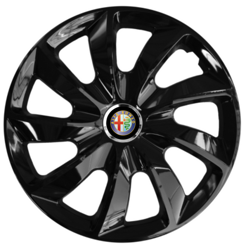 4 db-os 17 hüvelykes (R17) Stig fényes fekete kerékszett, Alfa Romeo-kompatibilis