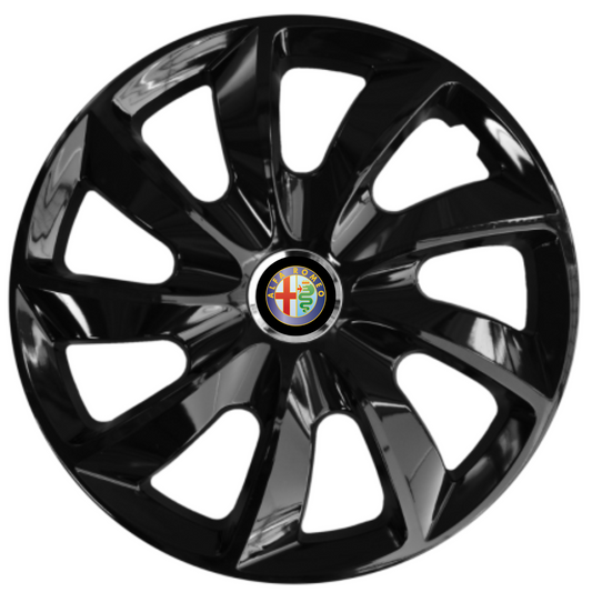 Комплект 4 таса 17 инча (R17), Stig Черен Гланц, Съвместими с Alfa Romeo
