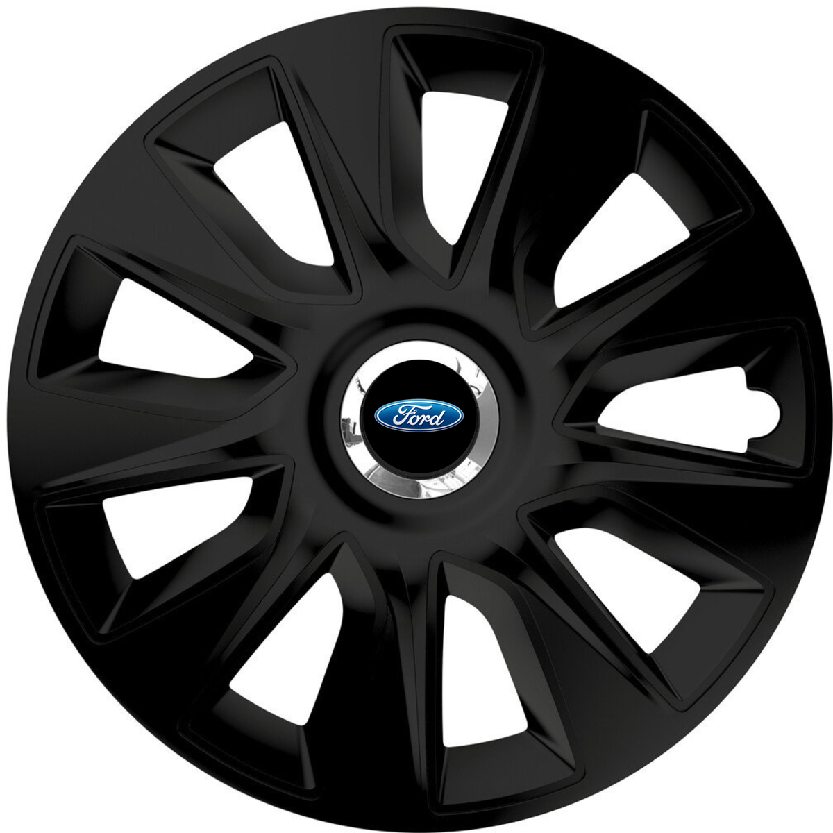 Set 4 Capace Roti 17 inchi (R17) Stratos Negru, Compatibile Cu Ford