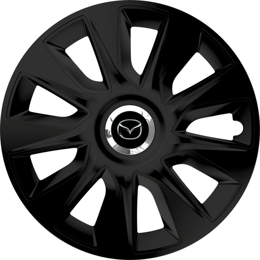 Set 4 Capace Roti 17 inchi (R17) Stratos Negru, Compatibile Cu Mazda