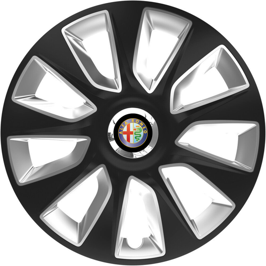 Set 4 Capace Roti 17 inchi (R17) Stratos Gri-Negru, Compatibile Cu Alfa Romeo