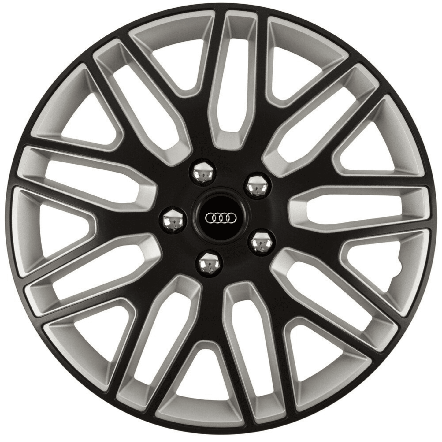 Set 4 Capace Roti 17 inchi (R17) Best Alb-Negru, Compatibile Cu Audi