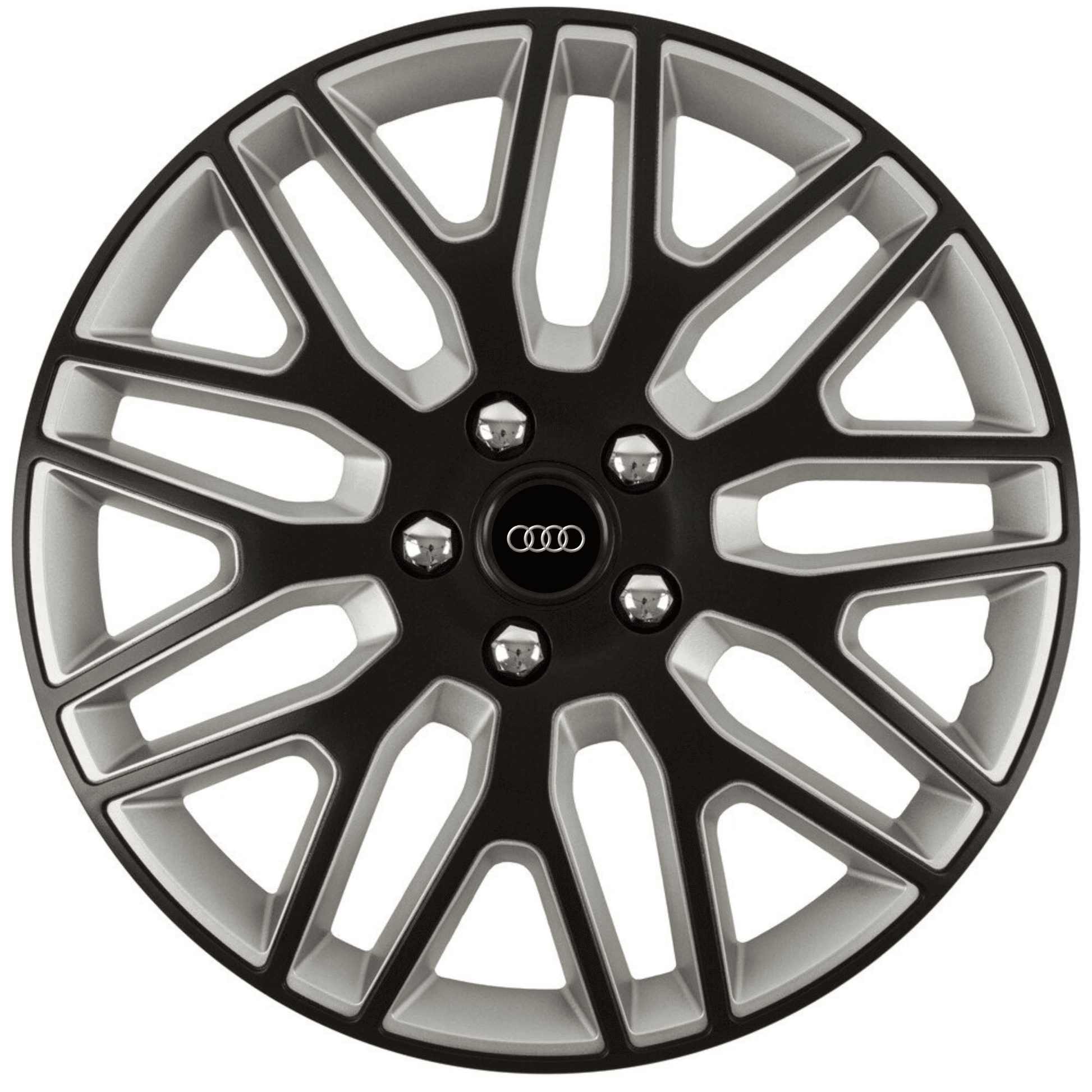 Set 4 Capace Roti 17 inchi (R17) Best Alb-Negru, Compatibile Cu Audi