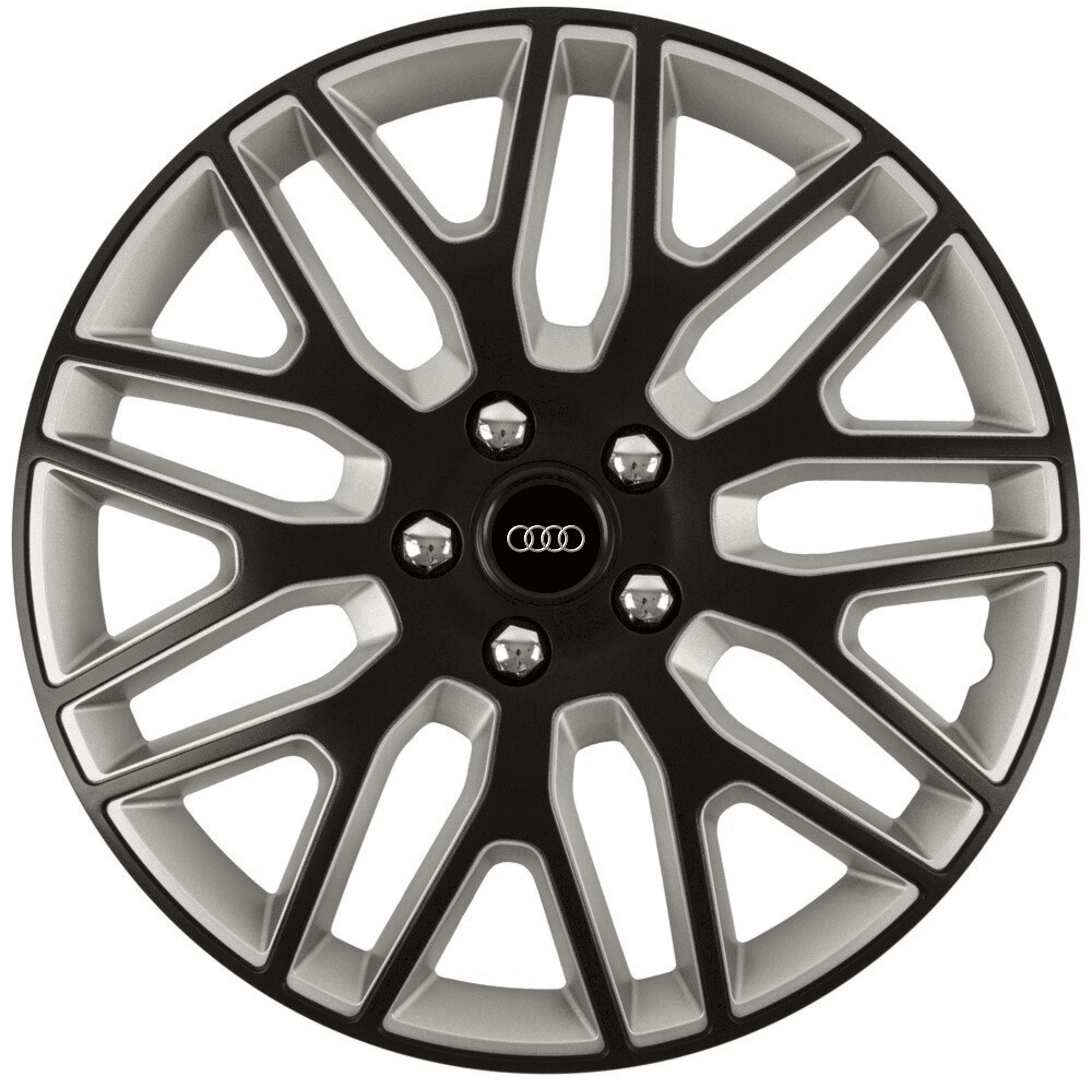 Set 4 Capace Roti 17 inchi (R17) Best Alb-Negru, Compatibile Cu Audi